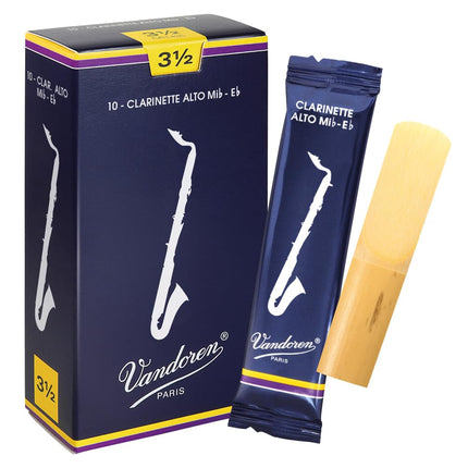 Vandoren CR1435 Traditional Alto Clarinet Reeds, Strength 3.5