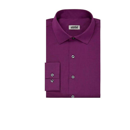 Kenneth Cole Unlisted by Men's Unlisted Dress Shirt Solid, Raspberry, 16"-16.5" Neck 34"-35" Sleeve