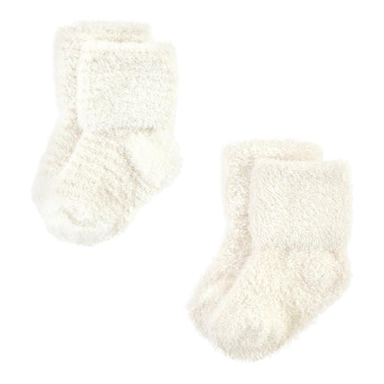 Hudson Baby Calcetines de Felpa y Algodón Ricos Unisex para Recién Nacidos, Rayas Beige, 0-6 Meses, Paquete de 8 Rayas Beige, 0-6 Meses