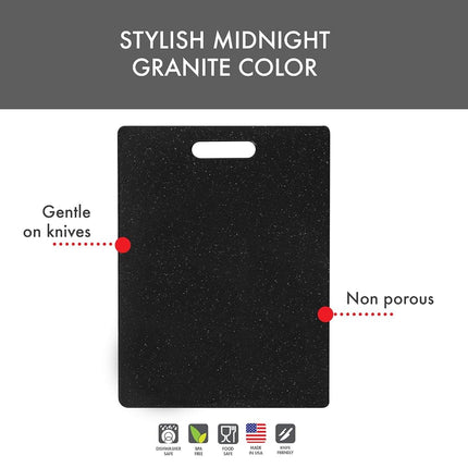 Dexas Superboard Cutting Board with Handle, 11 by 14.5 inches, Midnight Granite Color
