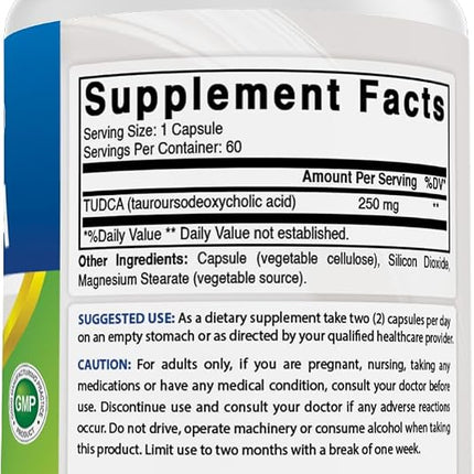 Best Naturals TUDCA 250mg (Tauroursodeoxycholic Acid) - 60 Veg Capsules - 2 Months Supply (60 Count (Pack of 3))