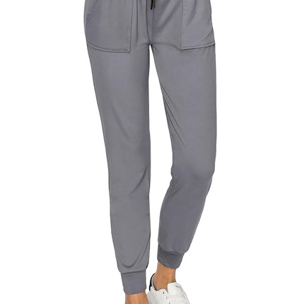 ALWAYS Women Jogger Sweatpants - Premium Soft Stretch Lightweight Drawstrings Pants with Pork Chop Pockets Charcoal XL
