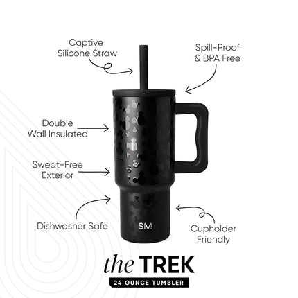 Simple Modern Disney Kids 24 oz Tumbler with Handle and Silicone Straw Lid | Spill Proof and Leak Resistant | Reusable Stainless Steel Bottle | Gift Kids Boys Girls | Trek Collection | Iconic Mickey