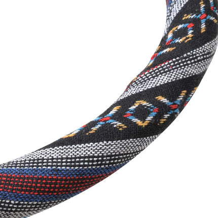BDK Woven Boho Bohemian Hippie Saddle Blanket Style Steering Wheel Cover for Women - Universal Fit for Standard Wheel Sizes 14.5 15 15.5 inches (Woven Style - Aztec/Incan)