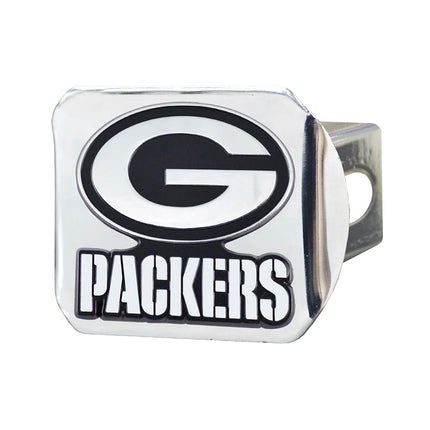 FanMats 21525: Green Bay Packers Black Metal Hitch Cover with Metal Chrome 3D Emblem