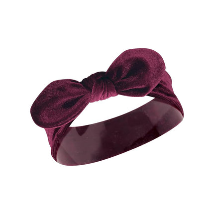 Hudson Baby Cotton and Synthetic Headbands, Size 0-24 Months, Velvet Knot, 1 Count (Pack of 5)