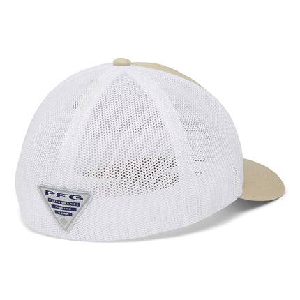 Columbia Unisex Pfg Mesh Ball Cap, Fossil, Grill, White, Bass, Large/X-Large