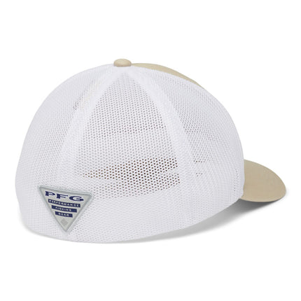 Columbia Unisex Pfg Mesh Ball Cap, Fossil, Grill, White, Bass, Large/X-Large