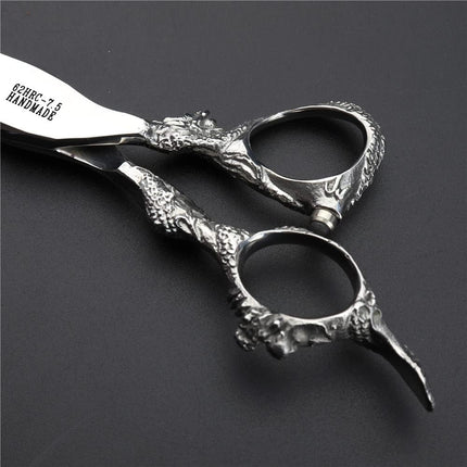 SHARONDS 7'' 7.5'' 8'' Professional Hairdressing Scissors Barber Salon Hair Cutting Dragon Shears (Large) (7.5 inch dragon scissors) Gold