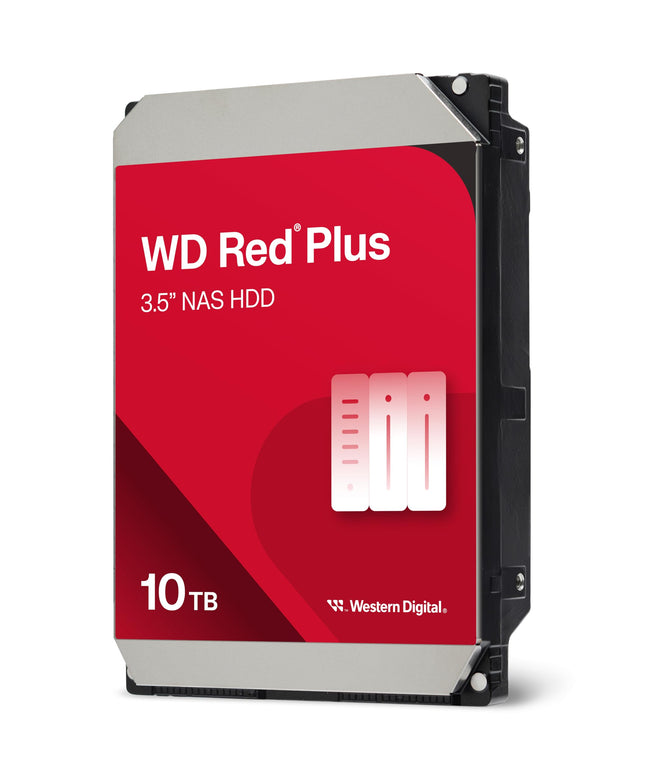 Disque dur interne NAS WD Red Plus 10 To 3,5" - 7200 tr/min, SATA 6 Gbit/s, CMR, cache 256 Mo