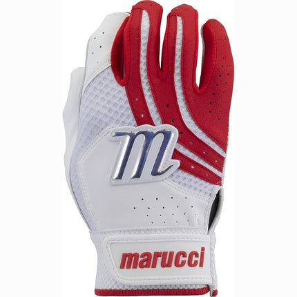 Marucci Medallion Fastpitch Batting Gloves, Red, Adult X-Large
