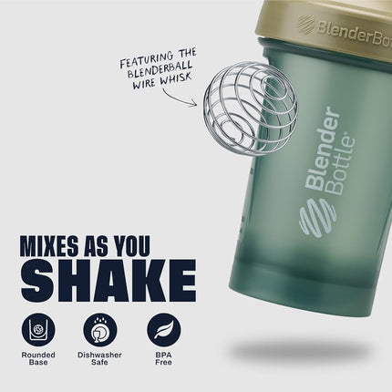 BlenderBottle Classic V2 Shaker Bottle Perfect for Protein Shakes and Pre Workout, 20oz, Full Color Tan