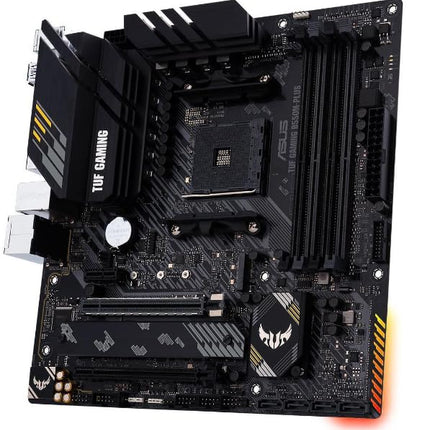 ASUS TUF Gaming B550M-PLUS, AMD B550 (Ryzen AM4) Micro ATX Motherboard (PCIe 4.0, Dual M.2, 10 DrMOS, DDR4 4400, 6, 2.5 Gb Ethernet, HDMI, DP, USB 3.2 Gen 2 Type-A and C, Aura Sync)