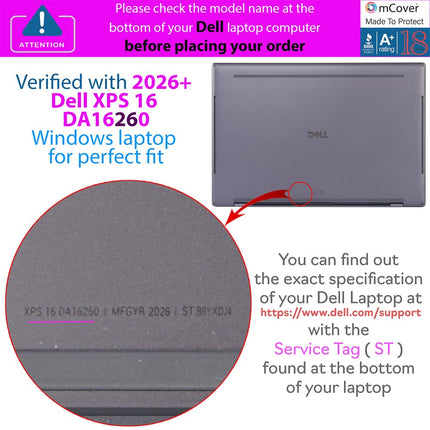 mCover Case for 16-inch Dell XPS 16 DA16260 Windows Laptop PC (Released After Feb. 2026, Without 360 ° Hinge, NOT Fitting Any Other Dell Models)- Orange