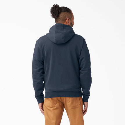 Dickies Men's Big and Tall Full Zip Fleece Hoodie, Dark Navy, 3X