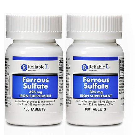 Ferrous Sulfate 325mg Iron Supplement (2-PACK) | I