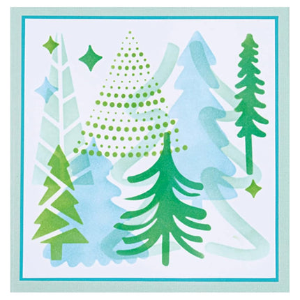 Sizzix Layered Stencils 4PK Doodle Trees by Olivia Rose, One Size