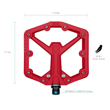 Crankbrothers Stamp 1 Version 2 MTB Pedal, Large Red