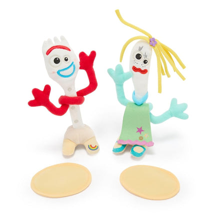 Disney Store Official Forky & Karen Beverly Magnetic Shoulder Plush Set - This Whimsical Duo Includes Magnetic Pad and Soft Fluffy Fabric - Forky & Knify Plush from Toy Story 5 - Mini 7"