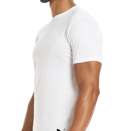 PUMA Men's 4 Pack Cotton Crew Neck Short Sleeve T-Shirt Pack of 4 Short Sleeve Cotton T-Shirt with Crew Neck, Black/Grey/White/Navy Blue, XL