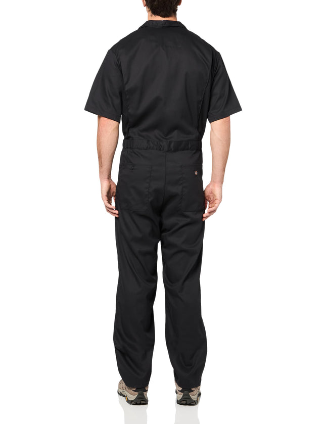 Dickies mens Flex Short Sleeve Coveralls, Black, L Short