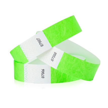 WristCo Neon Green 3/4" Tyvek Wristbands - 500 Pac