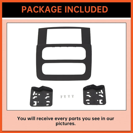 Kit de tablero estéreo doble DIN de alta calidad ECOTRIC, compatible con camionetas Dodge Ram 1500 2500 3500 2002-2005, negro, sin arnés de cableado