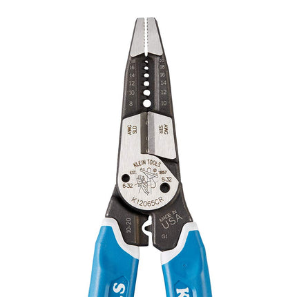 Klein Tools K12065CR Wire Stripper/Cutter/Crimper Tool for Cutting, Stripping, Crimping, Twisting (8-18 AWG Solid, 10-20 AWG Stranded)