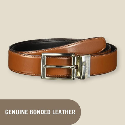 Perry Ellis Men's Amigo Reversible Belt, Luggage Brown, 42