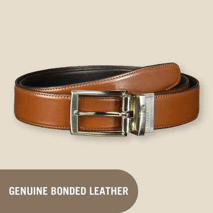Perry Ellis Men's Amigo Reversible Belt, Luggage Brown, 42