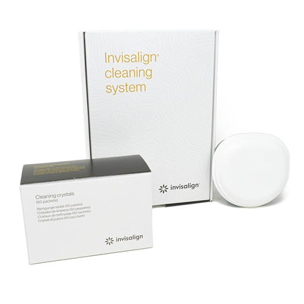 Cristaux de nettoyage Invisalign® pour aligneurs et gouttières transparents avec boîte, (50 sachets)