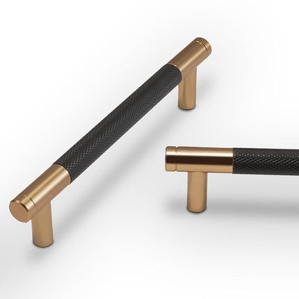 BUKOBYHE 10 Pack 5Inch Modern Knurled Black and Ch