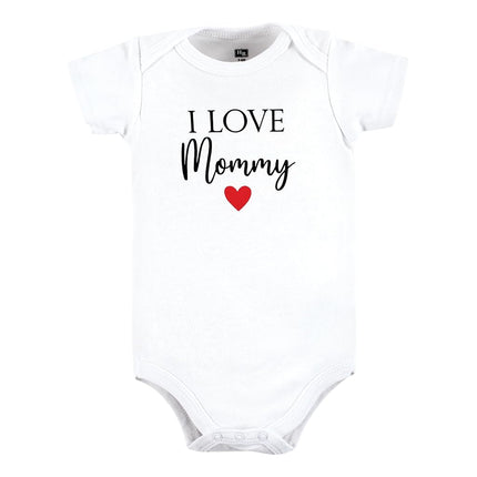 Bodies en coton pour bébé Hudson Baby, fille maman rouge noir, 6-9 mois