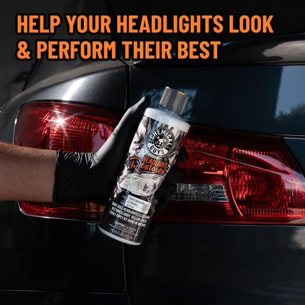 Chemical Guys Headlight Restore & Protect – Removes Haze, Yellowing & Oxidation from Headlights – UV Sealant for Long-Lasting Clarity & Night Visibility – 473 ml