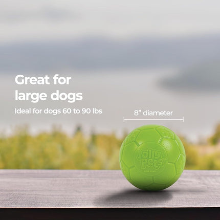 Jolly Pets Large Jolly Soccer Ball Floating-Bouncing Dog Toy; 8" Green Apple