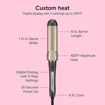 INFINITIPRO BY CONAIR 1 3/4-inch Curling Iron, 1 3/4 inch barrel produces voluminous curls – for use on medium and long hair, CD1009