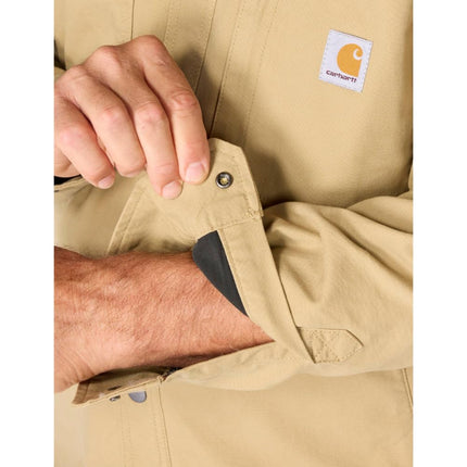 Carhartt Men's 105532 Rugged Flex Relaxed Fit Canvas Fleece-Lined Snap, Dark Khaki, 3XL