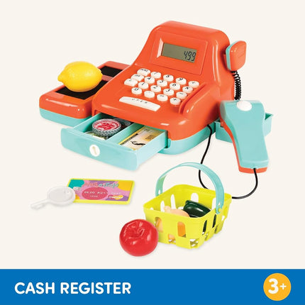 Battat Kids Cash Register with Scanner & Sounds, 26-Piece Set Pretend Play