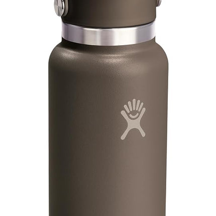 Hydro Flask Water Bottle - Insulated Stainless Steel - Wide Mouth Flex Straw Lid, Non Spill, Leakproof and Refillable in 32 Oz Sandpiper