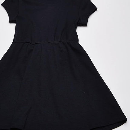 Nautica Girls' School Uniform Short Sleeve Polo Dress, Navy Front Tie, 6X