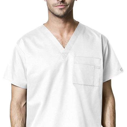 WonderWink 100XWHIT2XL WonderWORK Unisex V-Neck Top, White, Extended-2XL Size
