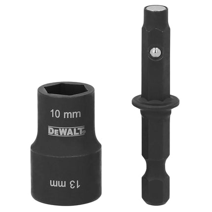 DEWALT FLEXTORQ Socket and Short Extension, 2 in 1, 10mm & 13mm, Double-Ended Nut Driver (DWADEND1013MM)