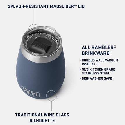 YETI Rambler 10 oz Wine Tumbler, Vacuum Insulated, Stainless Steel with MagSlider Lid, Wild Vine Red