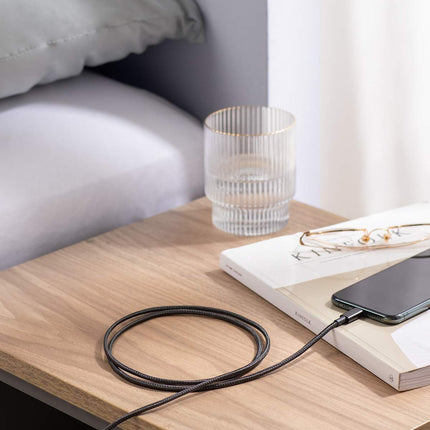 Câble Lightning Anker en nylon tressé double de qualité supérieure de 1,80 m, certifié Apple MFi pour chargeurs iPhone, iPhone X/8/8 Plus/7/7 Plus/6/6 Plus/5s, iPad, iPad mini et plus (noir)