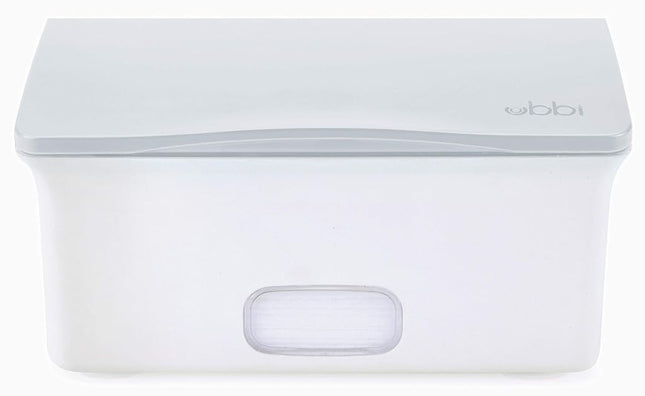 Ubbi Baby Wipes Dispenser, Baby Wipes Case, Baby Wipes Holder with Weighted Plate, Keeps Wipes Fresh and Non-Slip Rubber Feet, Gray