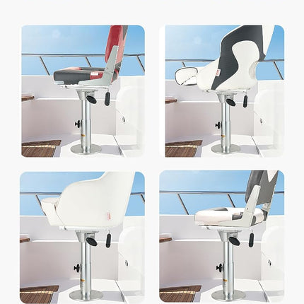VEVOR Boat Seat Pedestal, Adjustable Height from 13.39 to 19.2 Inches, Aluminum Alloy Boat Chair Base with Slide, 5-inch Sliding Travel, Locking Design, Ideal for Fishing and Boating Enthusiasts