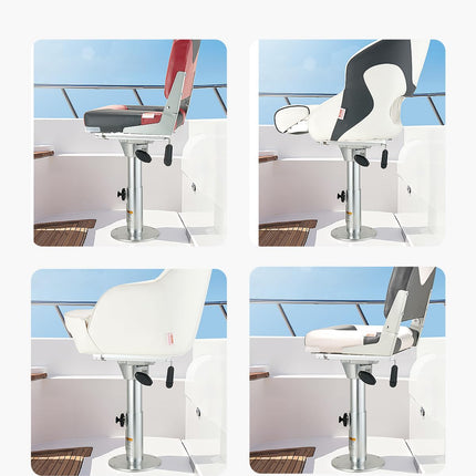 Pedestal para asiento de barco VEVOR, altura ajustable de 13,39 a 19,2 pulgadas, base de silla de barco de aleación de aluminio con deslizador, recorrido deslizante de 5 pulgadas, diseño de bloqueo, ideal para entusiastas de la pesca y la navegación