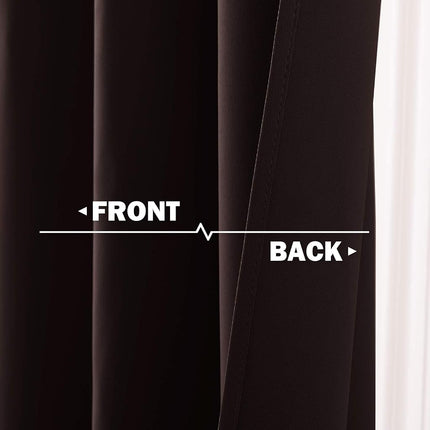 NICETOWN Kitchen Blackout Window Treatments Curtains - Eyelet Top Home Fashion Blackout Curtains Tailored Panels (Double Panels, W42 x L36 inches + 1.2 inches Header, Toffee Brown)