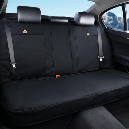 Coverado Car Back Seat Covers, Canvas Universal Seat Covers for Cars, Rear Car Seat Cushions, Auto Seats Protectors for Kids & Dogs, Driver Seat Covers Fit for Most Vehicles Trucks SUVs/Black