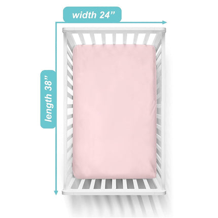 TL Care 100% Natural Cotton Value Jersey Knit Fitted Portable/Mini-Crib Sheet, Pink, Soft Breathable, for Girls